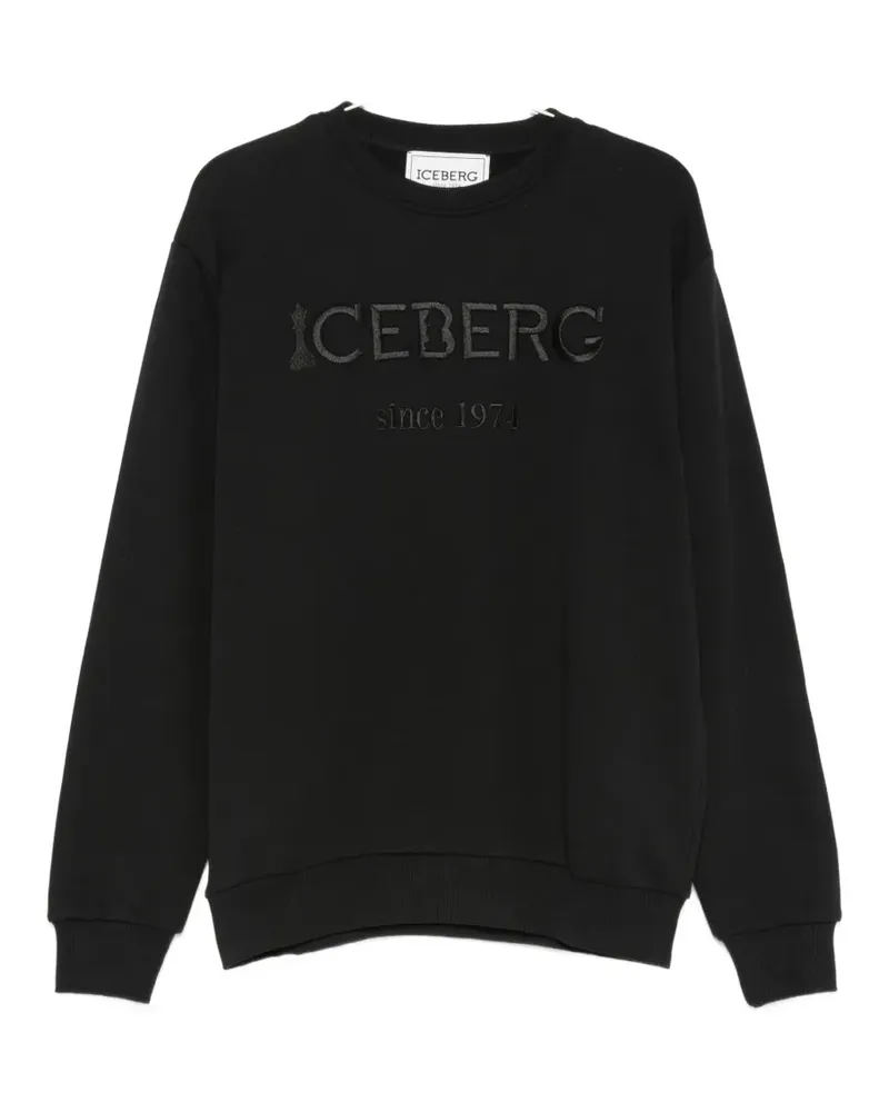 Iceberg logo-embroidered sweatshirt - Schwarz Schwarz
