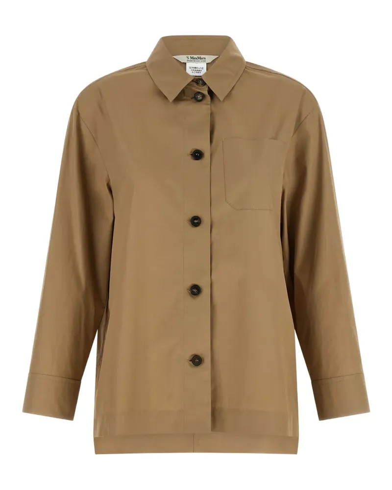 Max Mara Marianne asymmetrical-hem cotton shirt - Braun Braun