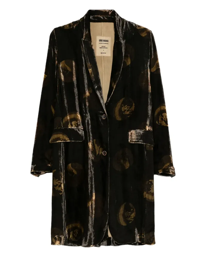Uma Wang patterned velvet blazer - Braun Braun