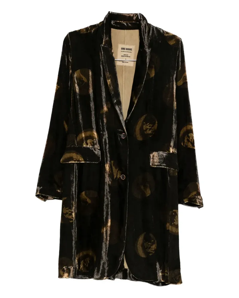 Uma Wang patterned velvet blazer - Braun Braun