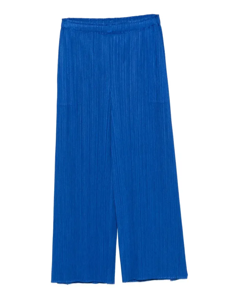 Issey Miyake pleated cropped trousers - Blau Blau