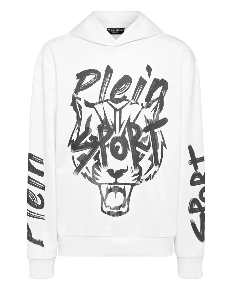 Philipp Plein Hoodie mit Tiger - Weiß Weiß
