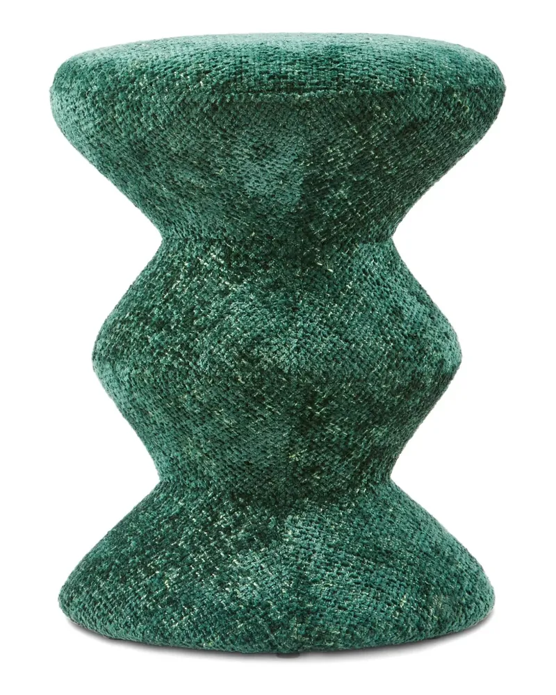 POLSPOTTEN Greenish Soft Zig Zag Hocker (47cm x 36cm) - Grün Grün