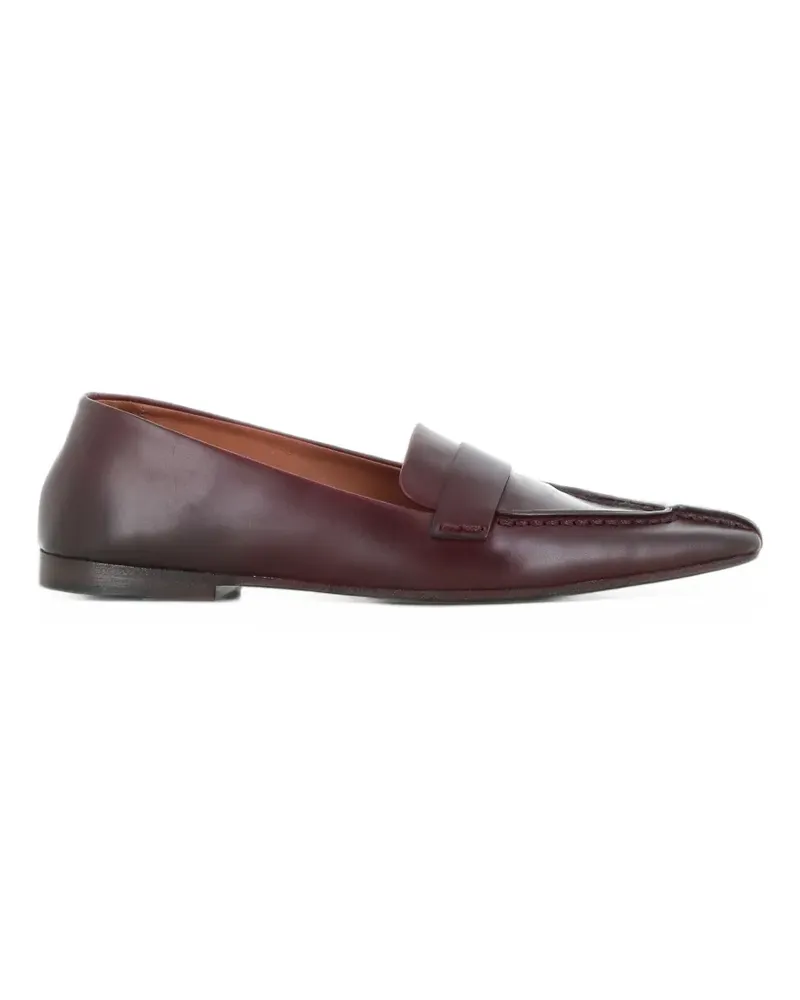 Marsèll Colma whipstitch-detail leather loafers - Rot Rot