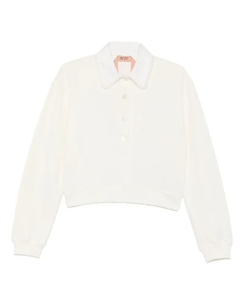 N° 21 lace-collar sweatshirt - Weiß Weiß