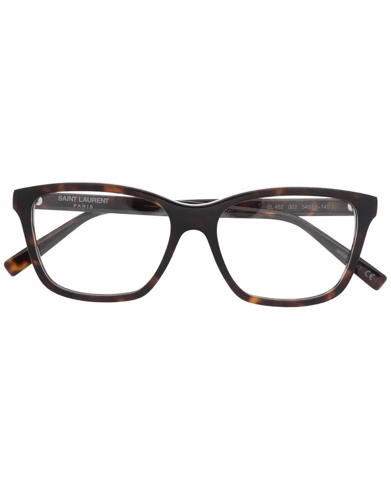 Saint Laurent Brille mit eckigem Gestell - Braun Braun