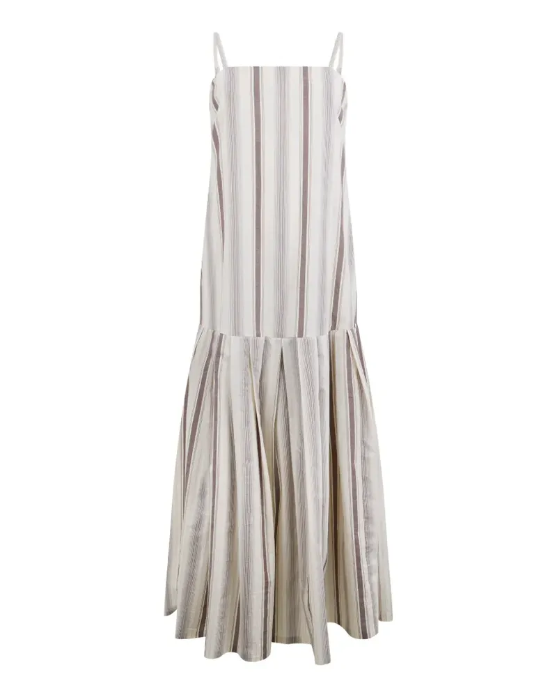 Fabiana Filippi striped strap midi dress - Weiß Weiß