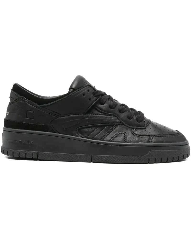 D.A.T.E. Sneakers mit Ledereinsätzen - Schwarz Schwarz