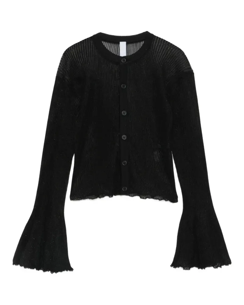 CFCL Hypha Lucent Glitter Cardigan mit weiten Ärmeln - Schwarz Schwarz