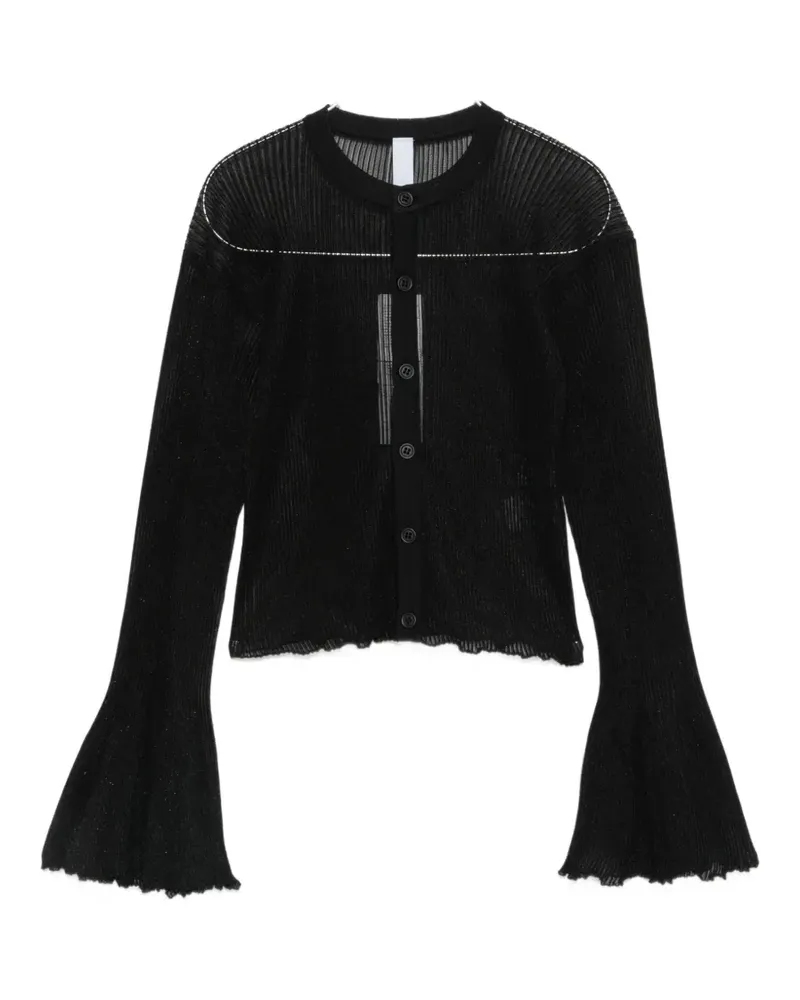 CFCL Hypha Lucent Glitter flared-sleeve cardigan - Schwarz Schwarz