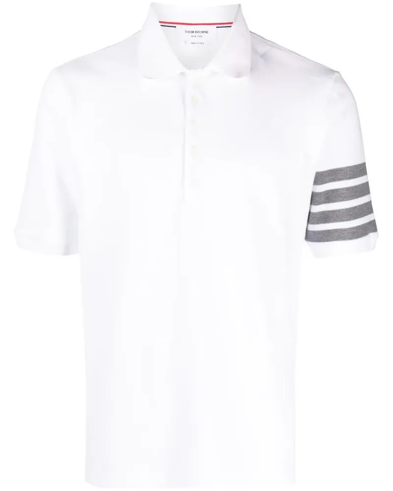 Thom Browne Poloshirt mit Streifen - Weiß Weiß