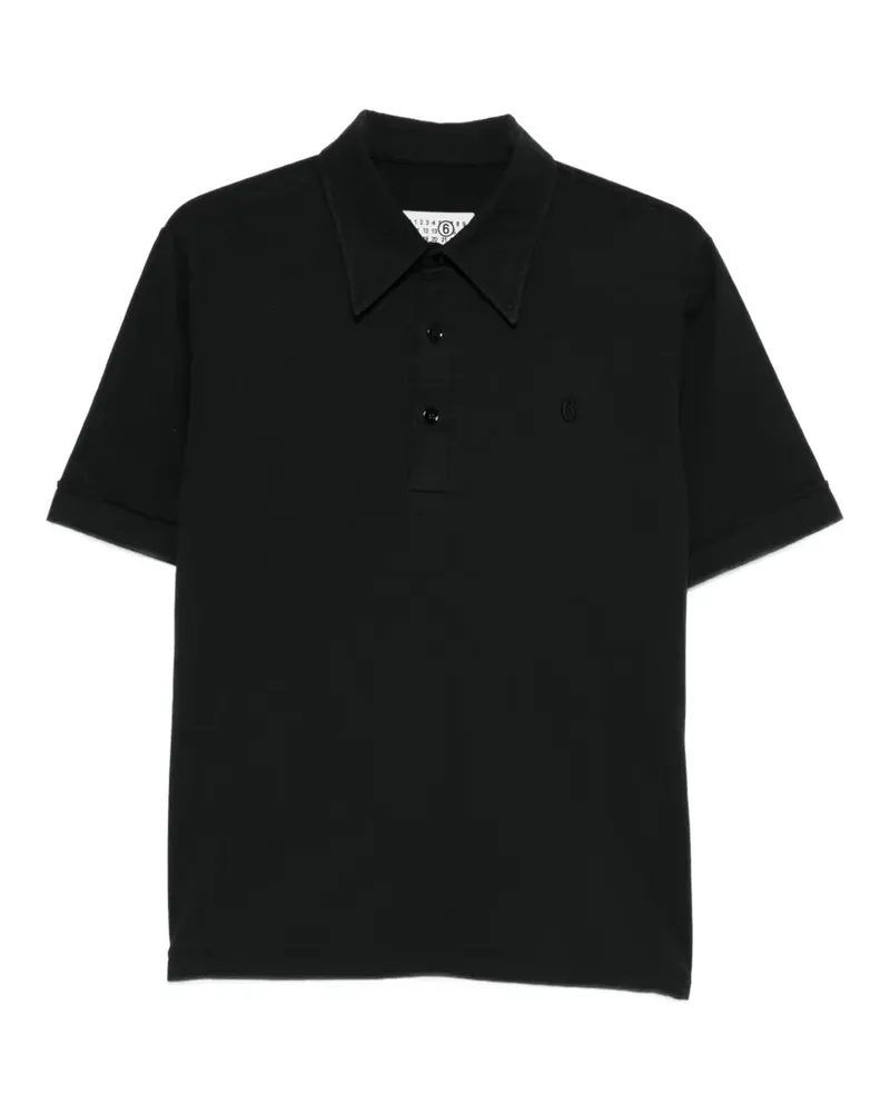 Maison Margiela Poloshirt mit Logo-Stickerei - Schwarz Schwarz