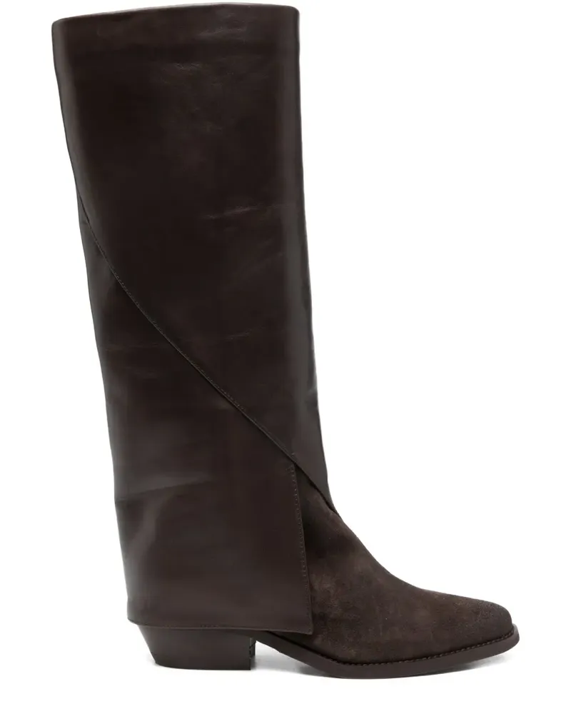 Julie Dee Knee Stiefel mit Einsätzen 40cm - Braun Braun