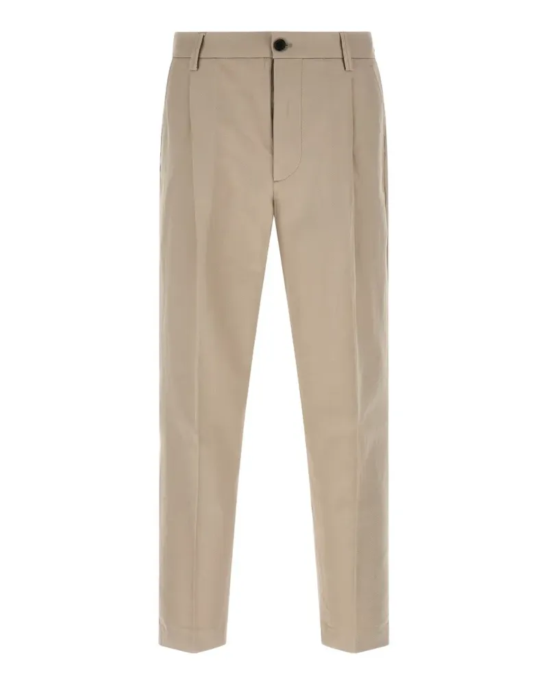 Department 5 logo-patch pleated trousers - Nude Nude