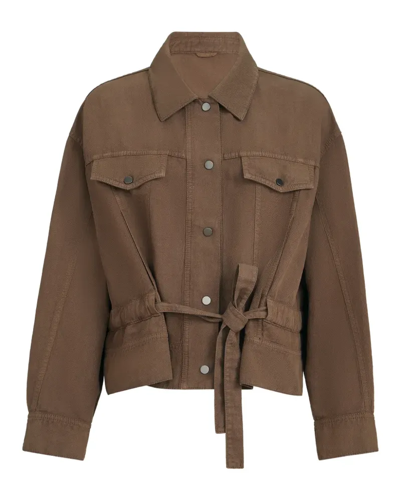 Brunello Cucinelli Jacke aus Baumwolle und Leinen mit Monili - Braun Braun