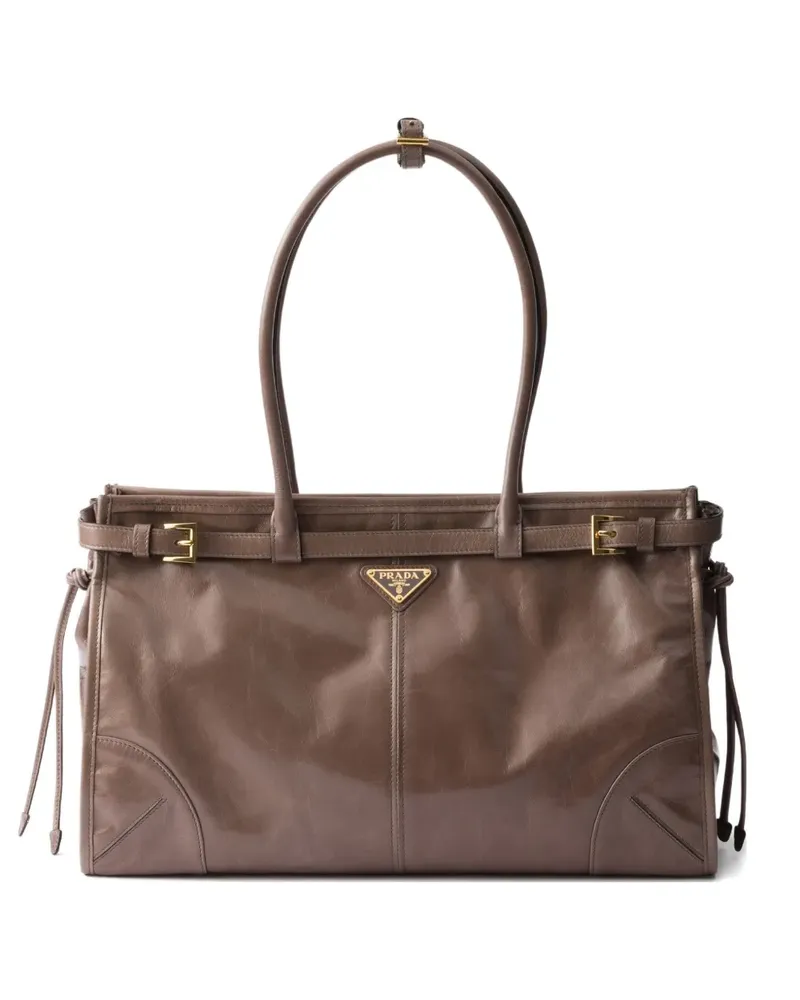 Prada Große Bonnie Tote Bag aus Leder - Braun Braun