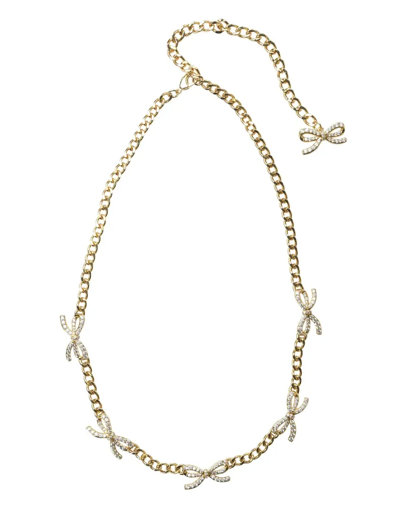 Self-Portrait Crystal Bows necklace - Braun Braun