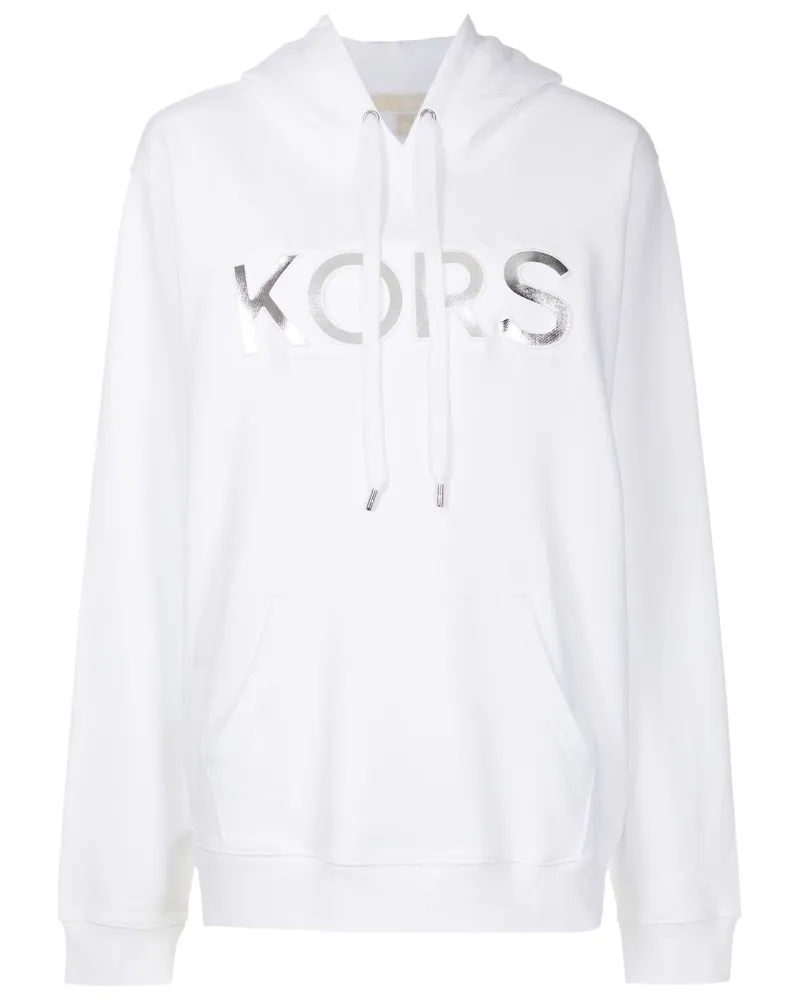 Michael Kors Hoodie mit Metallic-Logo - Weiß Weiß