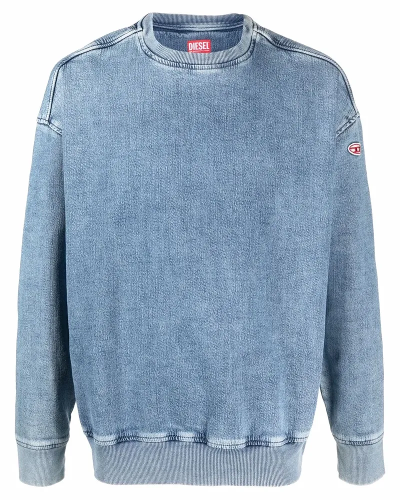Diesel Ausgeblichenes D-Krib Jeans-Sweatshirt - Blau Blau