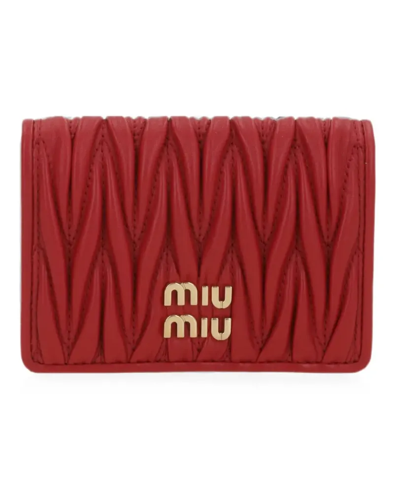Miu Miu Portemonnaie aus Matelassé-Leder - Rot Rot