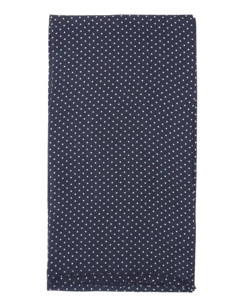 Destin polka-dot frayed-edge scarf - Blau Blau