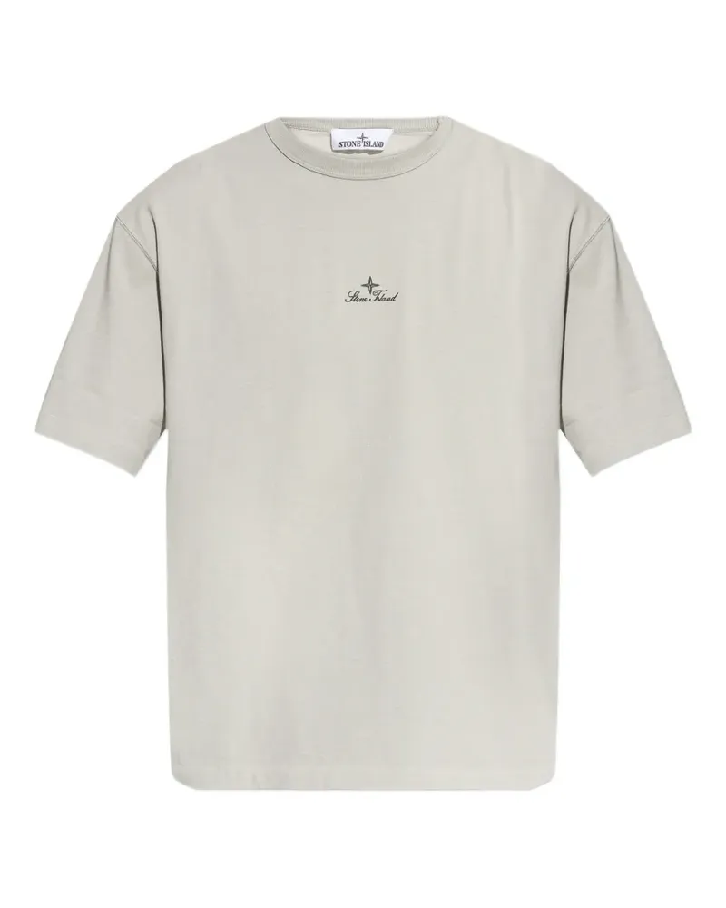 Stone Island logo-embroidery T-shirt - Nude Nude