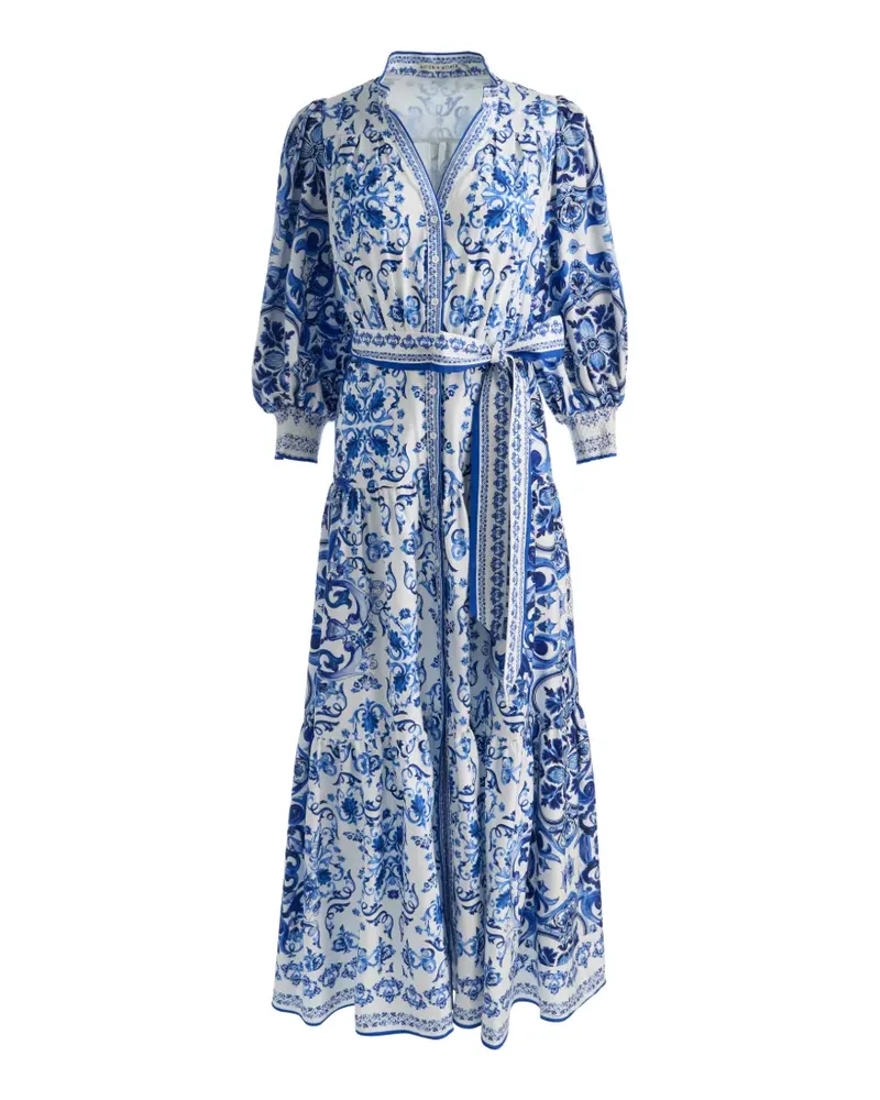 Alice + Olivia Gestuftes Cora Hemdkleid - Weiß Weiß