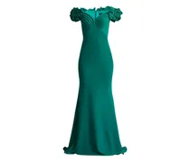Gerafftes Abendkleid - Grün