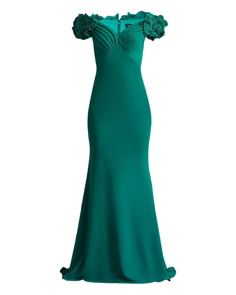 Tadashi Shoji Gerafftes Abendkleid - Grün Grün