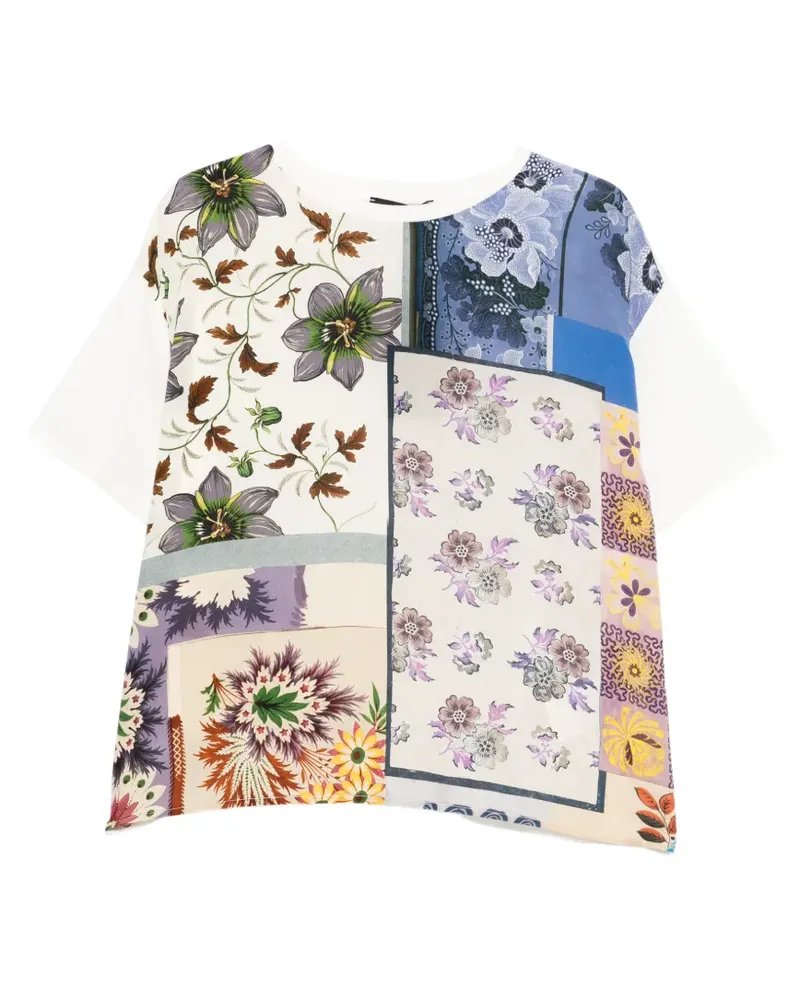 Max Mara T-Shirt mit Blumenprint - Weiß Weiß