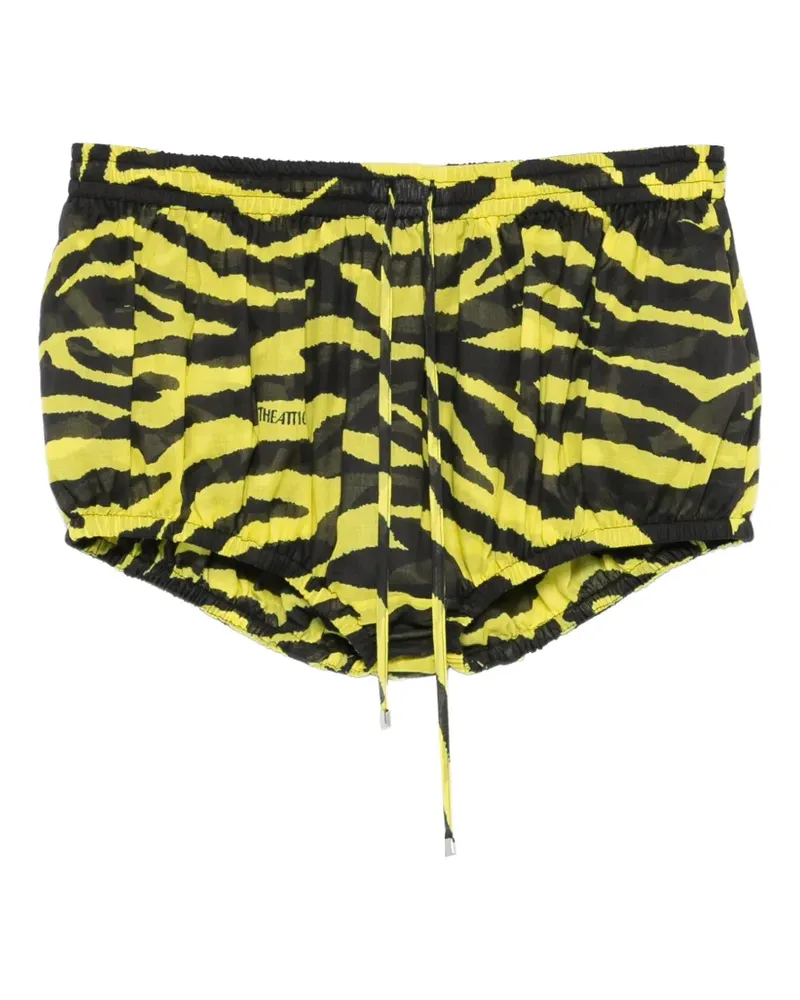 ATTICO tiger-print drawstring mini shorts - Gelb Gelb