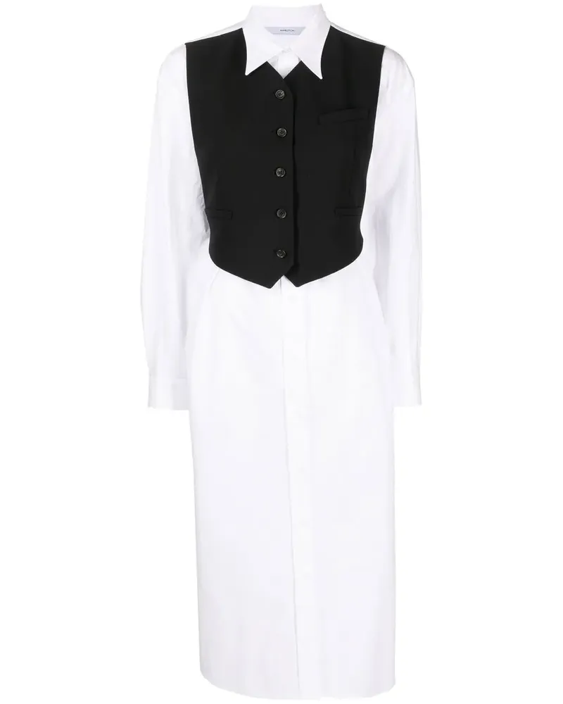 pushBUTTON Hemdkleid mit Westendetail - Schwarz Schwarz