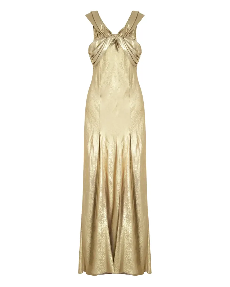 ISOLDA twisted open-back maxi dress - Gold Gold