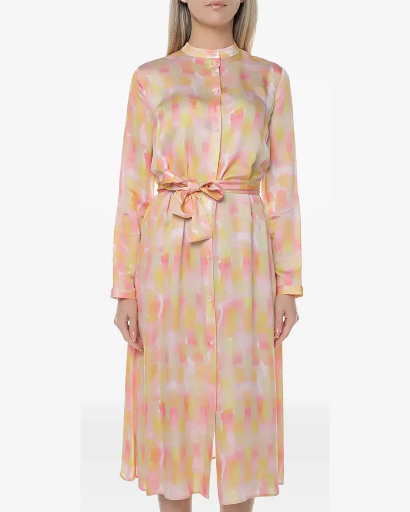 Armani Exchange abstract-print belted midi dress - Rosa Rosa