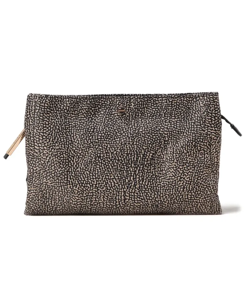 Borbonese Gemusterte Schultertasche - Schwarz Schwarz