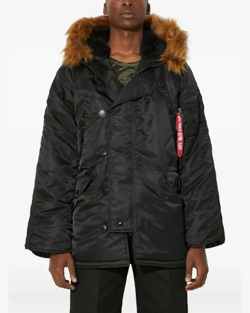 Alpha Industries hooded jacket - Schwarz Schwarz