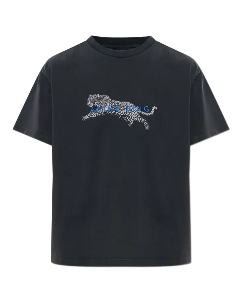 Anine Bing Cade T-shirt leopard - Schwarz Schwarz