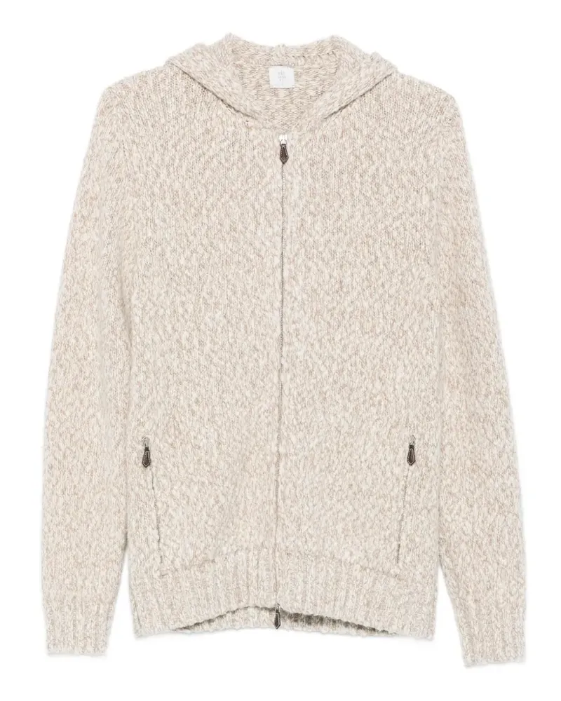 Eleventy Grob gestrickte Kapuzenjacke - Nude Nude