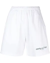 SPORTY & RICH Joggingshorts mit Logo-Print Weiß