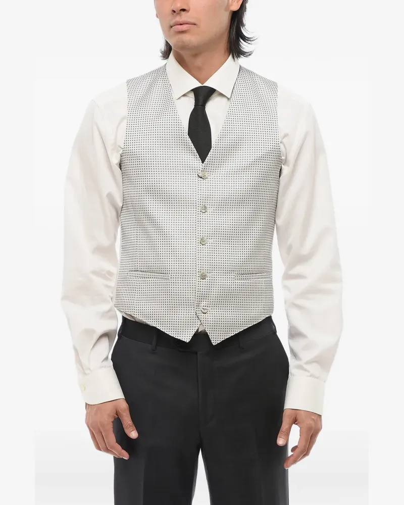 Corneliani polka-dot welt-pocket waistcoat - Grau Grau