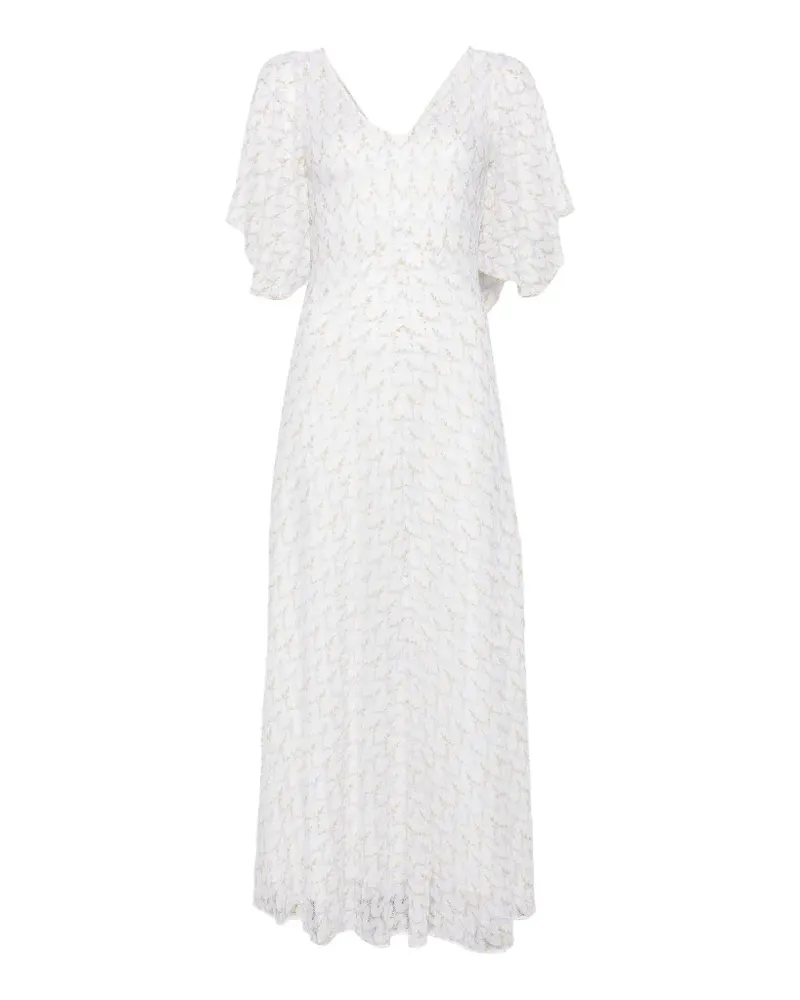 Missoni flutter-sleeve midi dress - Weiß Weiß