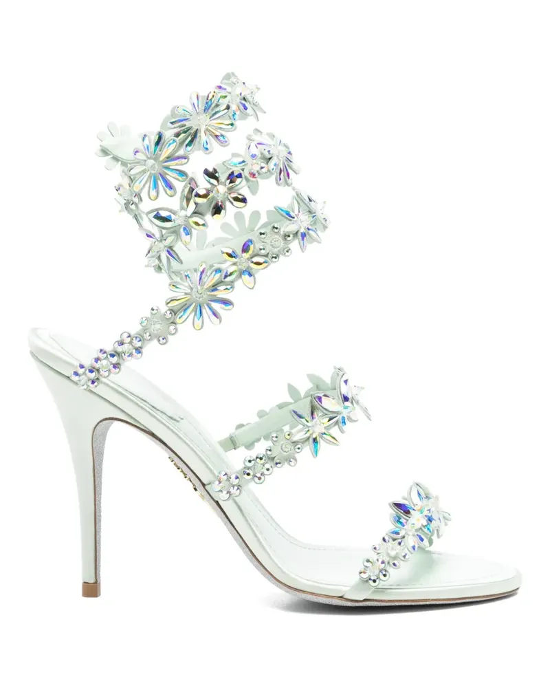René Caovilla floral-embellished heeled sandals - Grün Grün
