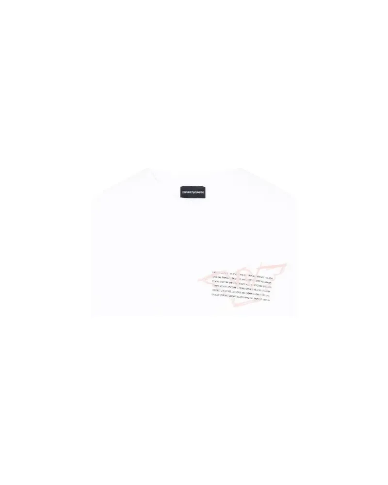 Emporio Armani Cropped-T-Shirt mit Logo-Print - Weiß Weiß