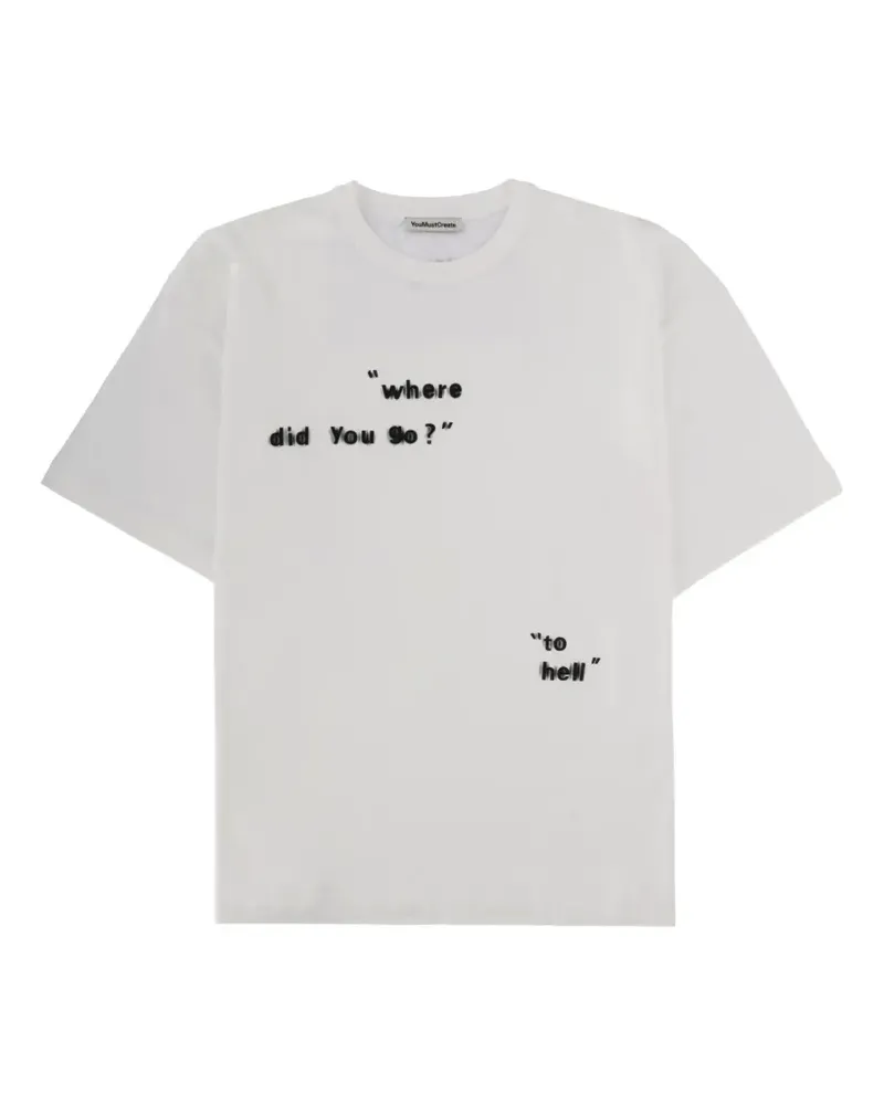 YMC print-detail T-shirt - Weiß Weiß