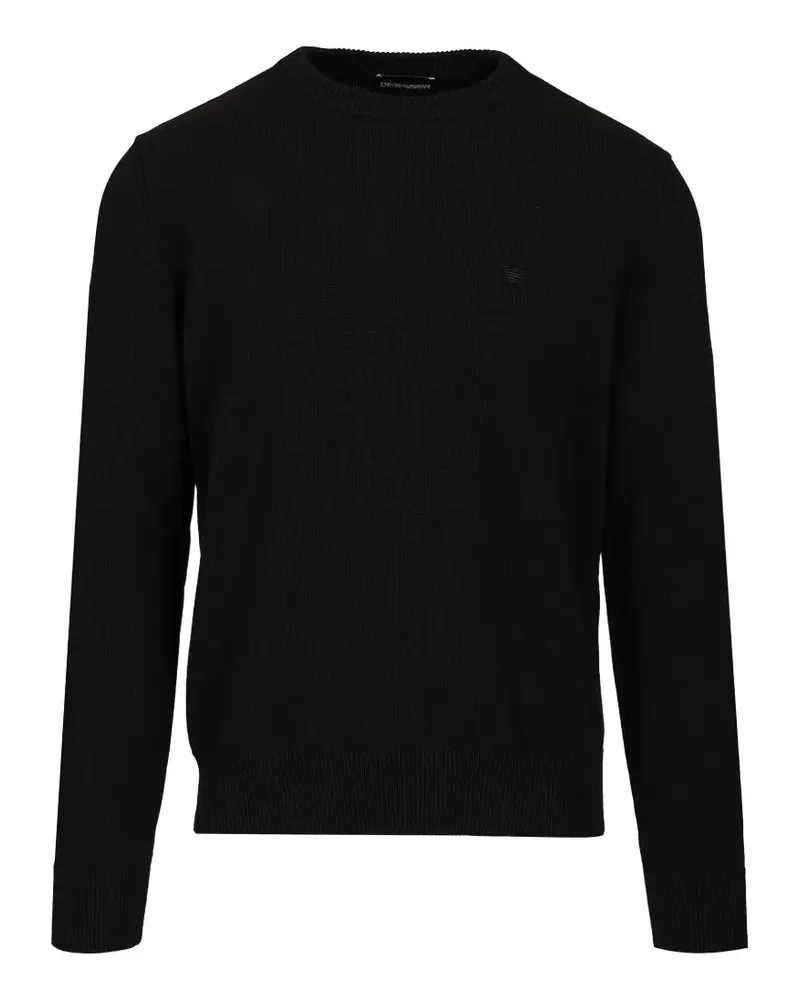 Emporio Armani embroidered-logo sweater - Schwarz Schwarz