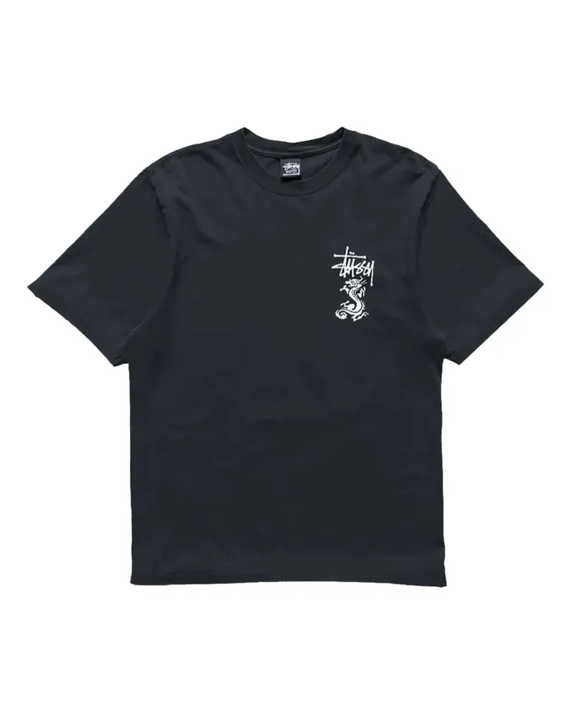 Stüssy dragon-embellished T-Shirt - Schwarz Schwarz