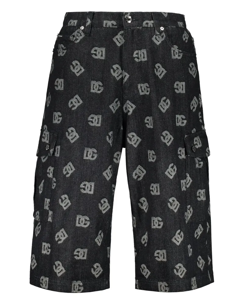 Dolce & Gabbana Shorts mit Logo-Jacquardmuster - Schwarz Schwarz