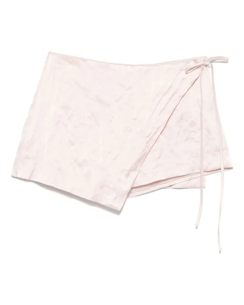 Blumarine Satin-Shorts mit Knitteroptik - Rosa Rosa
