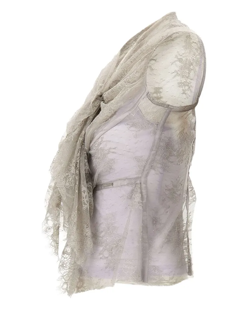 JACQUES lace bow-detailing top - Nude Nude