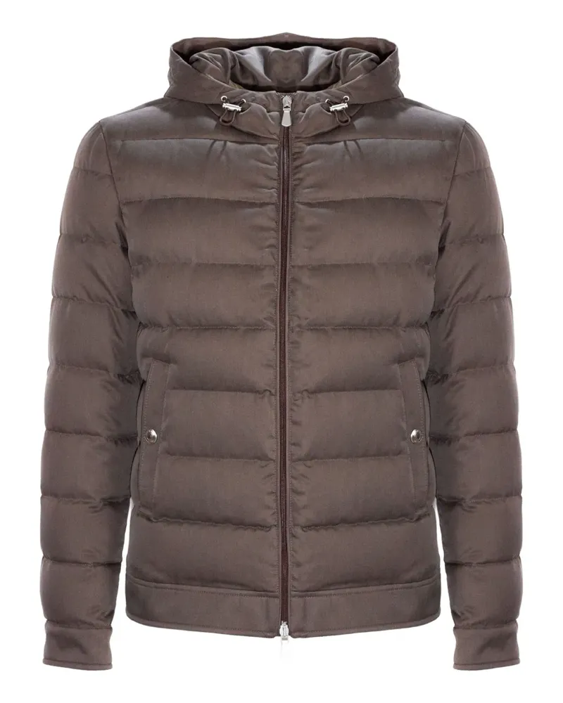 Eleventy welt-pocket padded jacket - Braun Braun